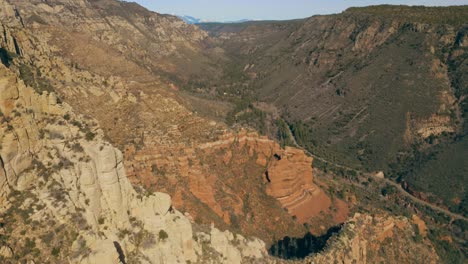 spectacular aerial shot above canyon in arizona. 4k footage