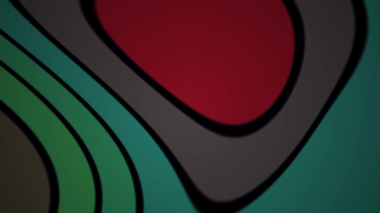 Abstract Motion Background with Flowing Green and Red Waves