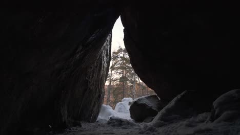 inside a small cave