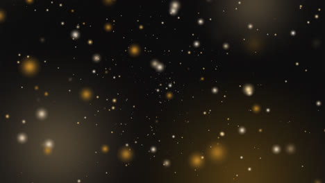 motion graphic of floating golden particles bokeh effect