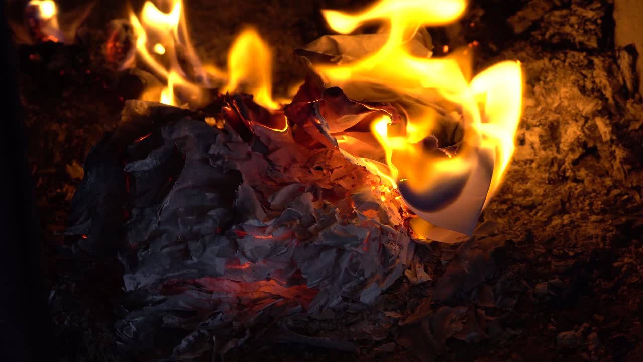 Burning paper files and bills