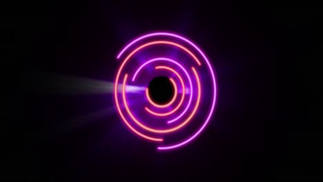 animación de círculos rosados y púrpuras brillantes sobre fondo negro