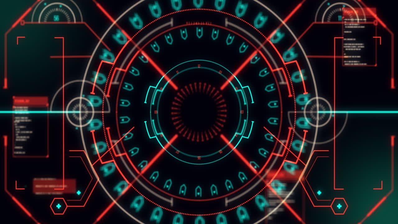 어두운 초록색 배경에서 스 ⁇  스캔과 데이터 처리의 애니메이션