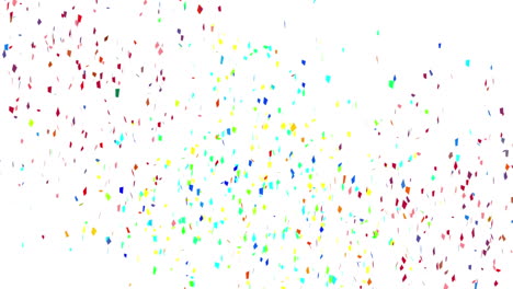 animación de confeti de colores sobre un fondo blanco