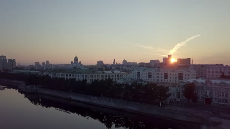 sunrise over a russian city