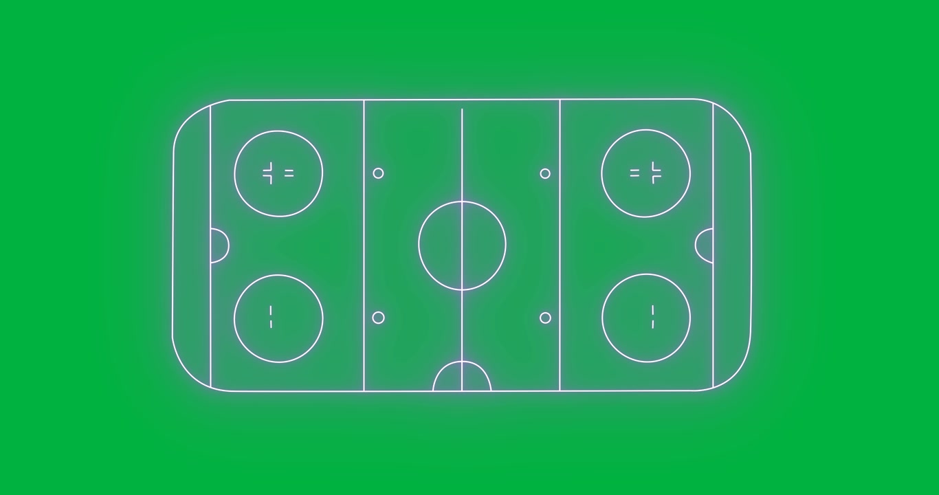 Animation of football field on purple neon background