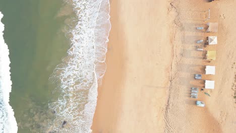 goa waves top view texture animated drone shot india drone up zoom out reviling shot