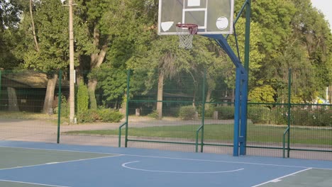 человек играет в баскетбол на открытом воздухе
