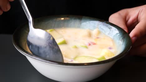 fresh yogurt in a bowl on table