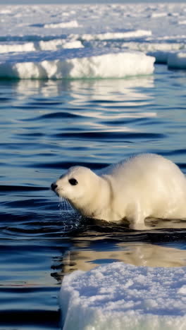 baby seal in arctic ice