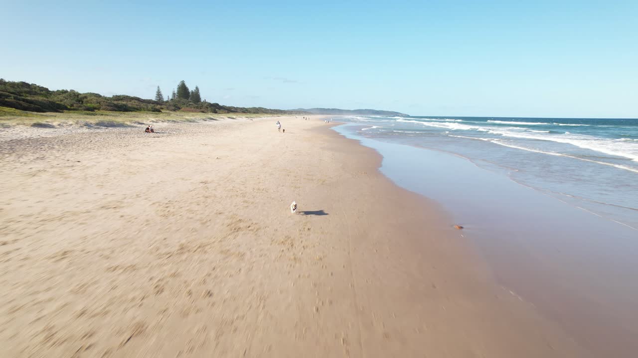 Idyllic Lennox Head Beach During Summer In Lennox Head, NSW, Australia - Drone Shot