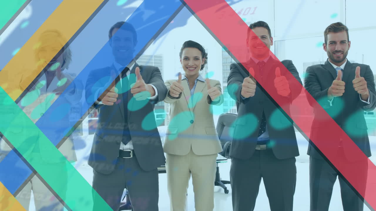 사무실에서 다양한 비즈니스 사람들에 대한 데이터 처리의 애니메이션