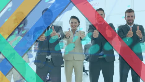 animación del procesamiento de datos sobre diversas personas de negocios en la oficina