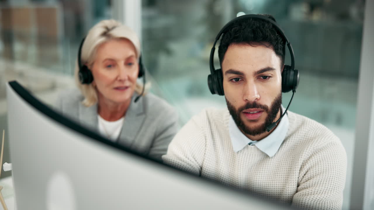 Customer service representatives assisting customers