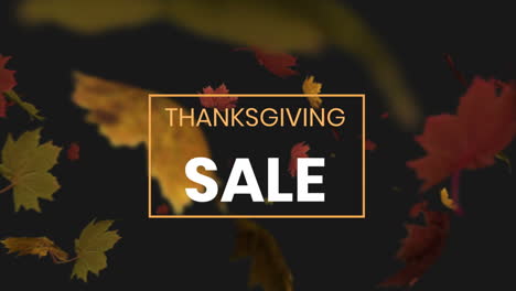thanksgiving sale and leaves falling