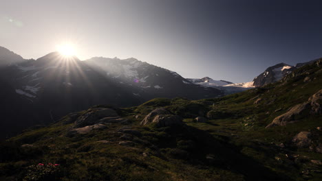 sunrise over the alps