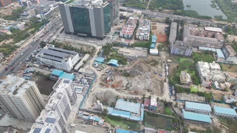 an aerial view of chennai, showing a large area of the city still under construction