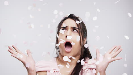 woman celebrating with confetti