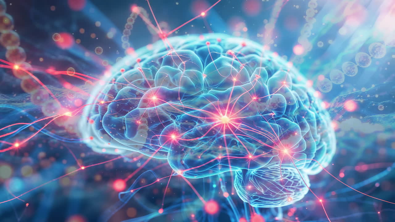 Abstract Brain with Neural Connections