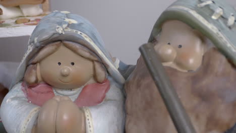 close up shot of the characters of the christmas nativity scene