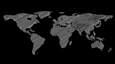 grey shape of world map
