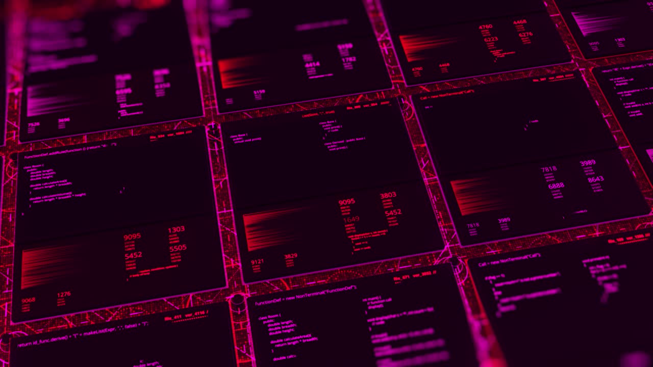 interfaz digital con visualización de códigos y datos