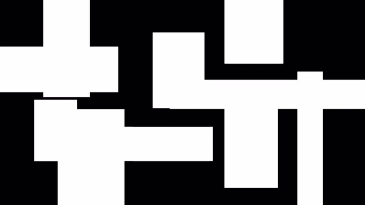 Abstract Geometric Animation of White Rectangles Moving on Black Background