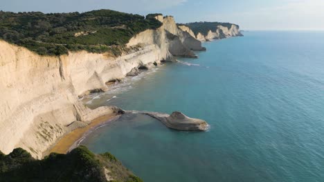 Aerial-View-of-Cape-Drastis,-Corfu,-Greece