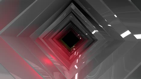 túnel en forma de rombo iluminado con diferentes luces
