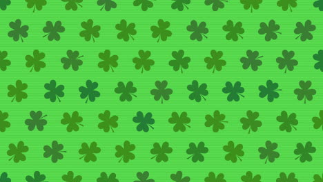 fondo de vacaciones del día de san patricio de animación con tréboles verdes en movimiento