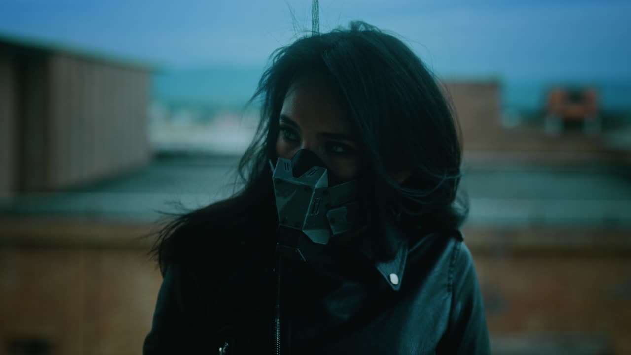 Cyberpunk Woman with Mask