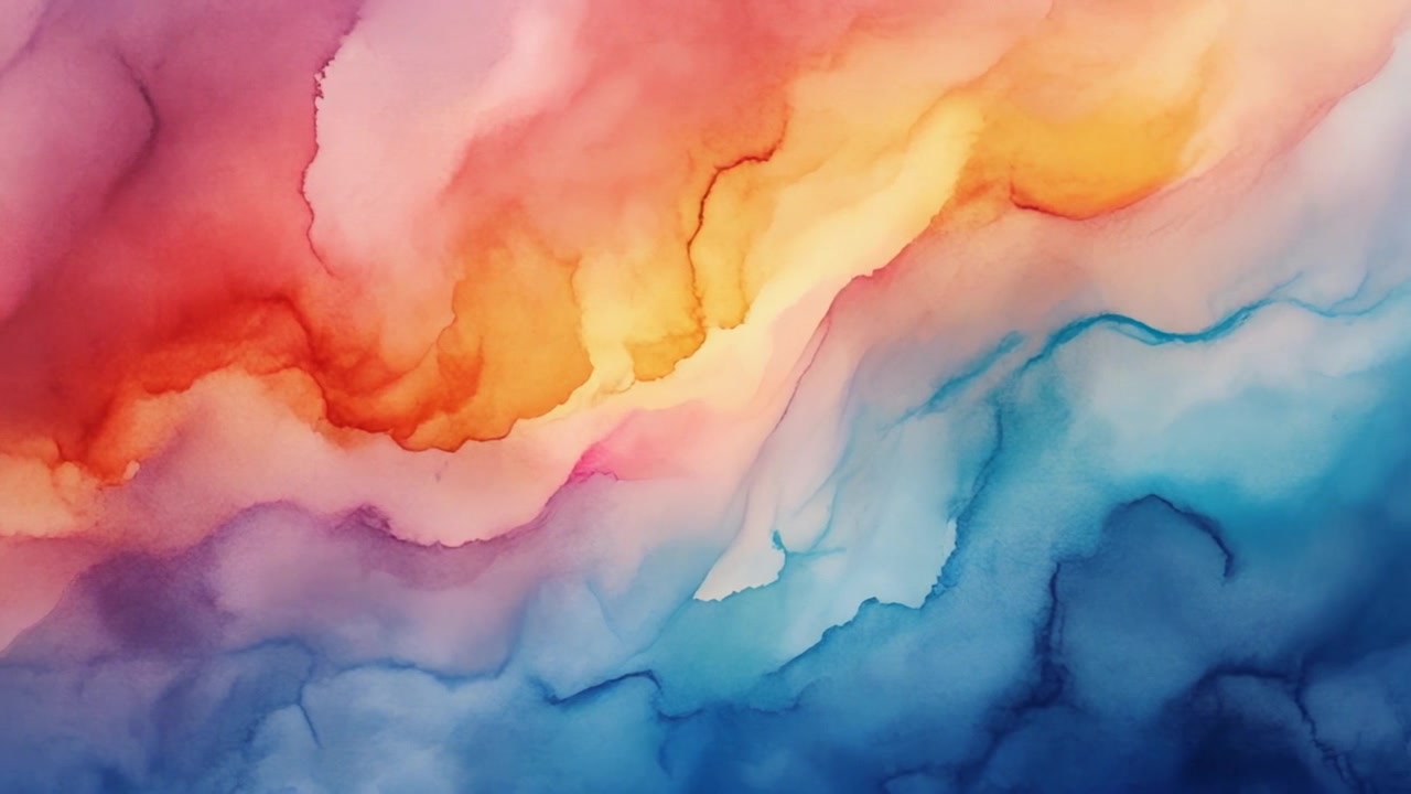 Abstrakter Aquarell-Hintergrund mit ineinanderfließenden lebendigen Farben