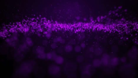 glittering purple particle wave pan right motion background