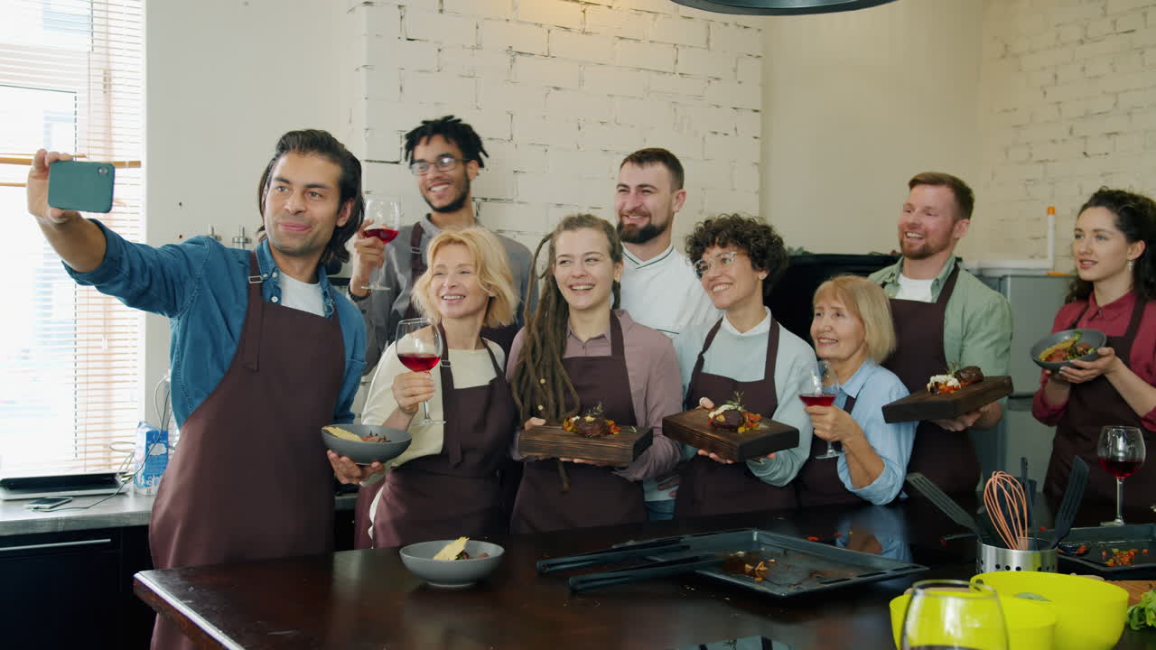 Happy Cooking Class Group Selfie