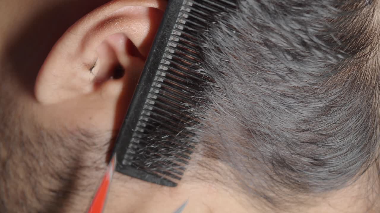 Grooming Hair with Comb