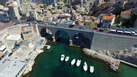 Aerial-of-France,-Cote-d'azur,-Menton,-Marseille-World-War-I-Memorial