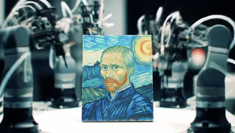 a robotic interpretation of van gogh's self-portrait: exploring the intersection of art and technology through innovative automation in artistic display