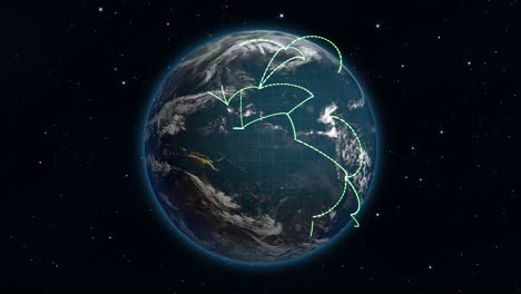 red global de líneas verdes de bucle sin fisuras