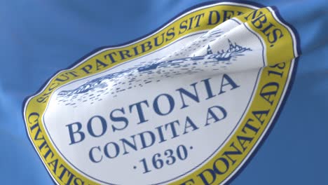 bandera de boston, ciudad de los estados unidos de américa - bucle