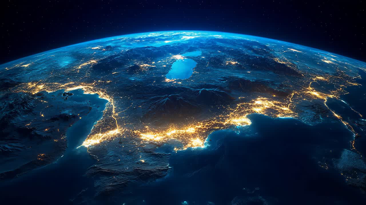 우주에서 보는 밤의 지구