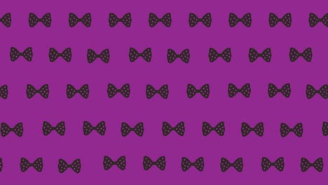 Animation-of-bow-ties-floating-over-purple-background