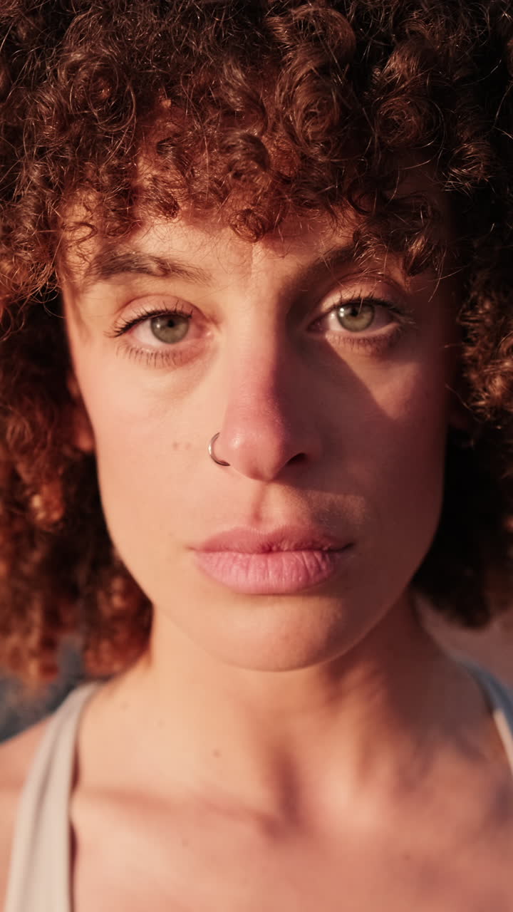Focused Woman on Beach Boardwalk Fitness