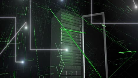 animación de rastros de luz y puntos sobre el servidor