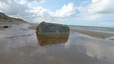 bunker remains at the seashore