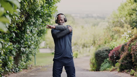 old man, african with headphones