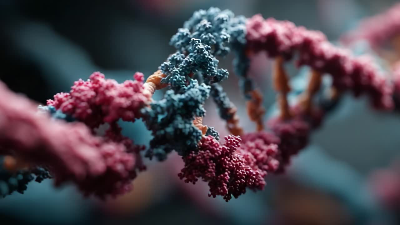 Exploring the Intricate Structure of DNA: A Detailed Close-up of the Helical Polymer Composed of Nucleotides and Genetic Material, Highlighting Its Molecular Beauty