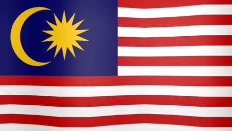 waving flag of malaysia looping background