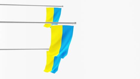 animation of ukraine flag in blank white background