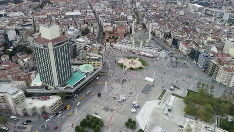 October 19, 2020 in Istanbul Turkey. Taksim Square aerial views.