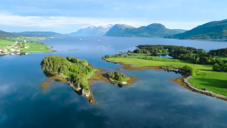 aerial footage beautiful nature norway.